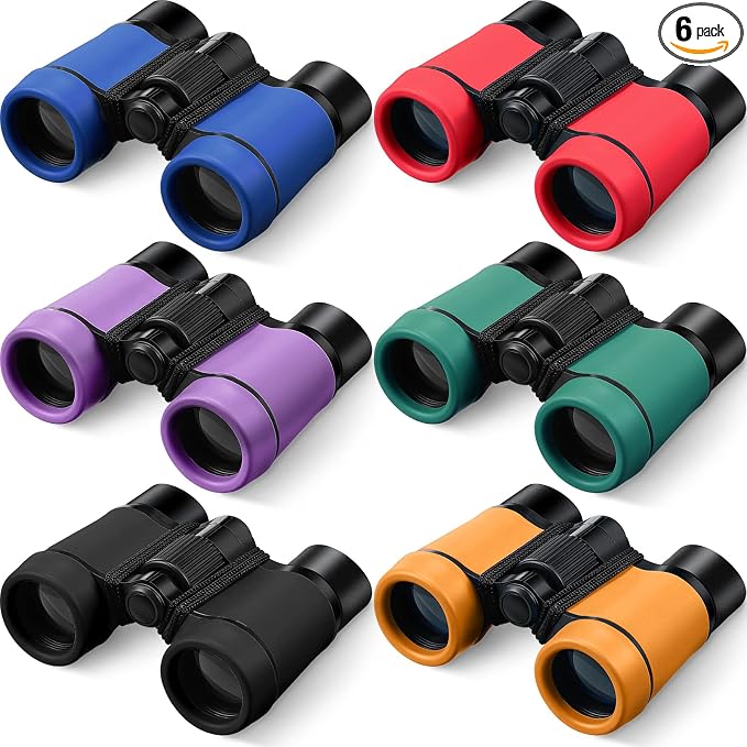 Yunsailing 6 Pcs Binoculars for Kids for Age 3-12 Years | Binoculars, Shock Proof Toy, Outdoor, Gift ,Hunting Folding, Small Telescope, for Bird Watching Learning Exploration