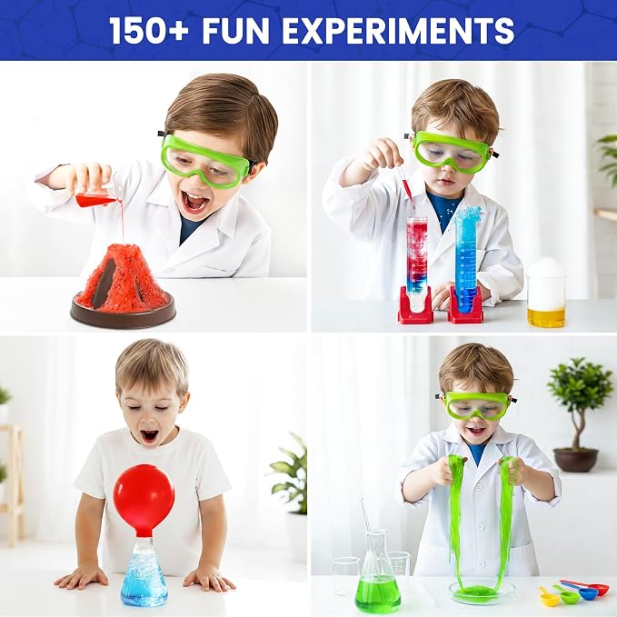 150+ Science Kits for Kids, STEM Activities Educational Science Experiments | Science Experiments Gifts, With Chemistry Set, Erupting Volcano, Growing Crystal for Kids 4 Years Old Boys Girls
