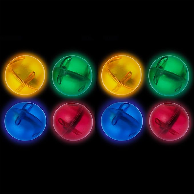 PicassoTiles Motion Activated Marbles 8pc LED Light-Up Glow in The Dark Translucent Balls for Marble Run Race Racetrack Maze Magnetic Construction Magnet Tiles Building Block STEM Education Kids Toys