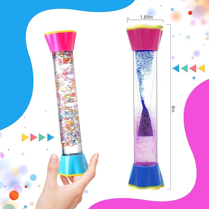 Sensory Fidget Tubes - Stocking Stuffers for Kids & Adults - Liquid Motion Bubbler Sensory Toys - Kids Stocking Stuffers - Colorful Bubble Fidget Toy for Desk & Travel