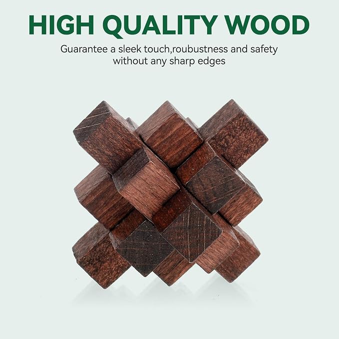 Mytothfy Brain Teaser Puzzles for Adults Teens Kids, 3D Puzzle Game Toys | 24 Pcs Metal & Wooden Unlock Interlocking Puzzle for Adults Teens, IQ Education Smart Toys, Train Family Games Party Favor