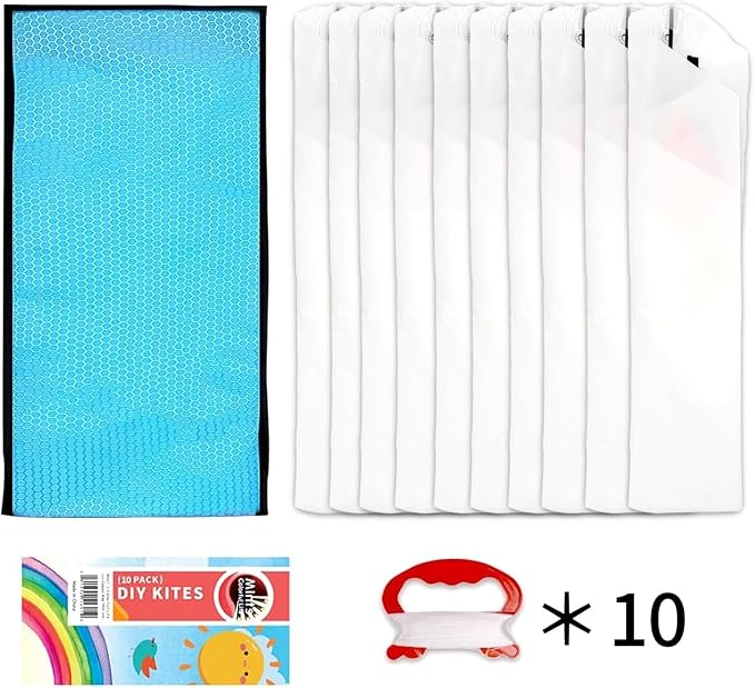 DIY Kites for Kids Kite Making Kit, Decorating Coloring Kite Party Pack | 35"*35" White Diamond Kites Kits Bulk for Boys and Girls