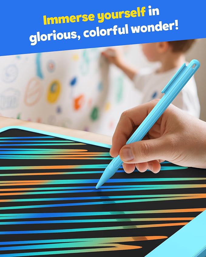 LCD Writing Tablet for Adults, Large Doodle Board, 16 Inch Colorful Drawing Tablet Writing Pad, Toddler Toys for 3 4 5 6 7 8 9 Year Old Girls Boys Teen, Birthday Gifts for Kids (Blue)