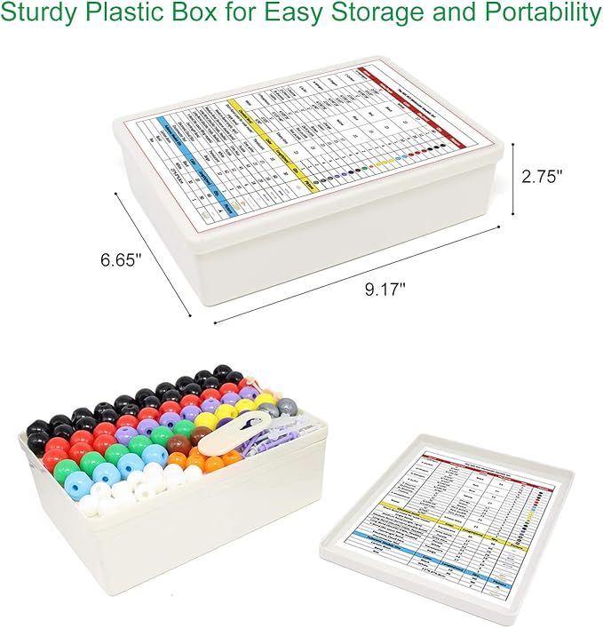 RELIANCER Molecular Model Kit,419PCS Organic Molecular Chemistry Set w/Atoms & Bonds,Molecular Structures Building Kit for Chemistry Learning,STEM Science Kits for Teachers,Students,Young Scientists