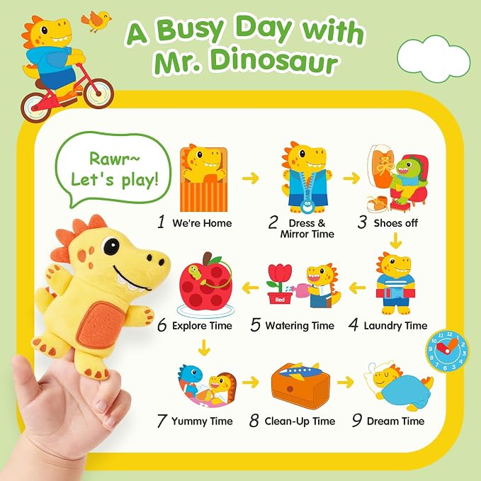 hahaland Busy Book for Toddlers 1-3 - Dinosaur Soft Fabric Activity Books | hahaland Busy Book for Toddlers - Dinosaur Soft Fabric Activity Books