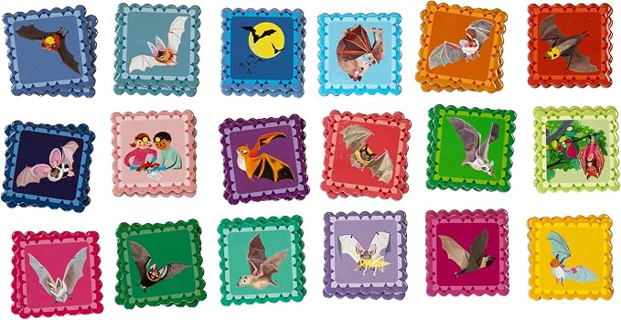 eeBoo: Memory & Matching Game- Little Bats-18 Pairs to Match & Memorize, Colorful Tiles, Encourages Recognition & Concentration Skills, Kids Ages 3+