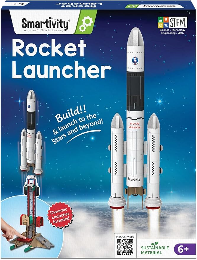 Smartivity DIY Rocket Launcher STEM Kit for Kids 6-12 Years | Build Your Own Rocket & Launcher | DIY Science Toy | Birthday Gift for Smart Boys & Girls Ages 6,7,8,9,10,11,12