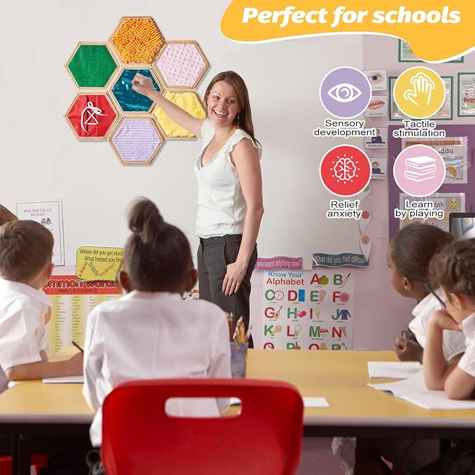 Sensory Wall Panel for Kids Sensory Wall Wooden Tiles and Mats for Children | Sequin Flip Board, 20 Pieces Sensory Educational Toys for Special Needs Classrooms