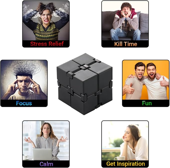 Infinity Cube Fidget Toys for Kids, Adults Anxiety Relief Items Fidget Cube (Pack of 2)