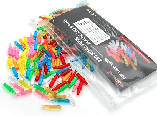 RioRand Refill Pegs 280 PCS for Magic Light Up Board | Glowing Pegs with 7 Colors,Creative Play Light Bright Toys for Kids 4 Years and Up