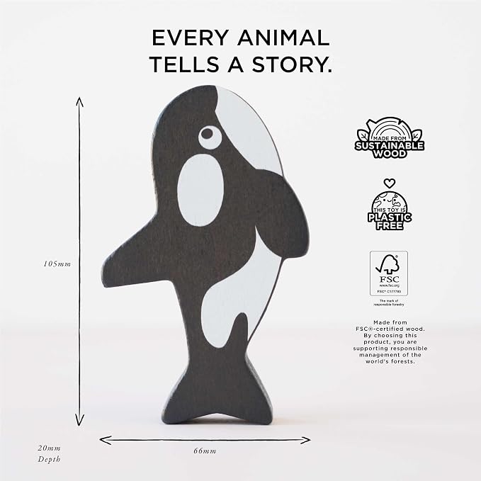 Le Toy Van Under the Sea Ocean Animals Stacking Toy and Bag | Sustainable Wooden Balancing Toy, Sea Animal Characters for Toddlers, Suitable for 18 Months and Up