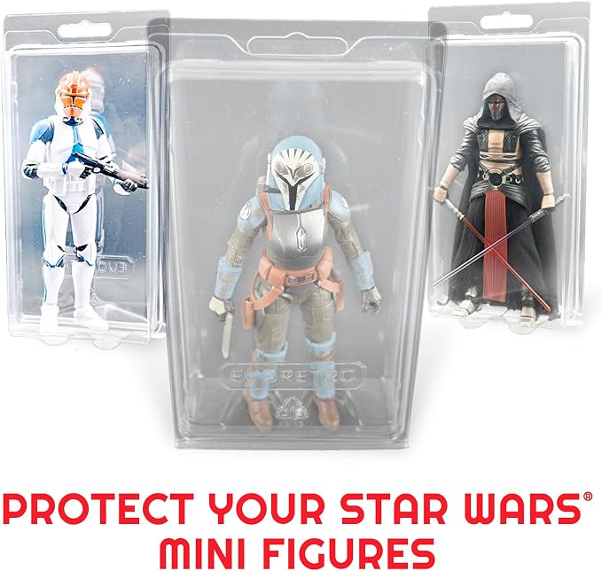 Action Figure Display Case Protector - Blister Clamshell for 6 in Loose Action Figures 25 Pack - Clear APET Plastic - Fits Star Wars, Marvel, G.I. Joe - Holes for Peg Boards - Durable Display Case