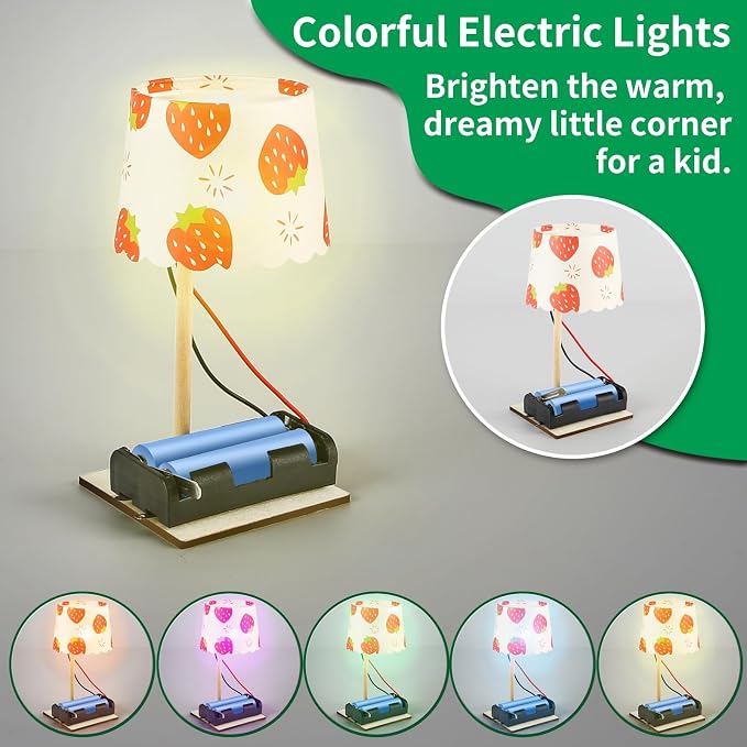 STEM Kits for Kids Age 6-8 8-10, 6 Bulk Science Lamp Crafts Kits 8-12 | Electric Circuit Science Experiments for Classroom STEM Toys Building Activities, Gifts for 6 7 9 10 13 Year Old Boys Girls
