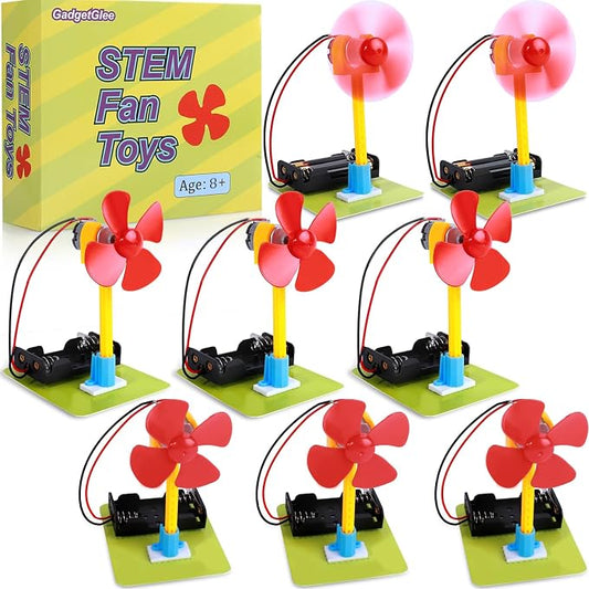STEM Toys Science Kits, 8 Bulk Electric Circuit Kit for Kids Classroom, STEAM Activities Crafts Electrical Experiment 2nd 4th 5th Grade STEM Gifts, Build a Fan Activity Projects School Party Favors