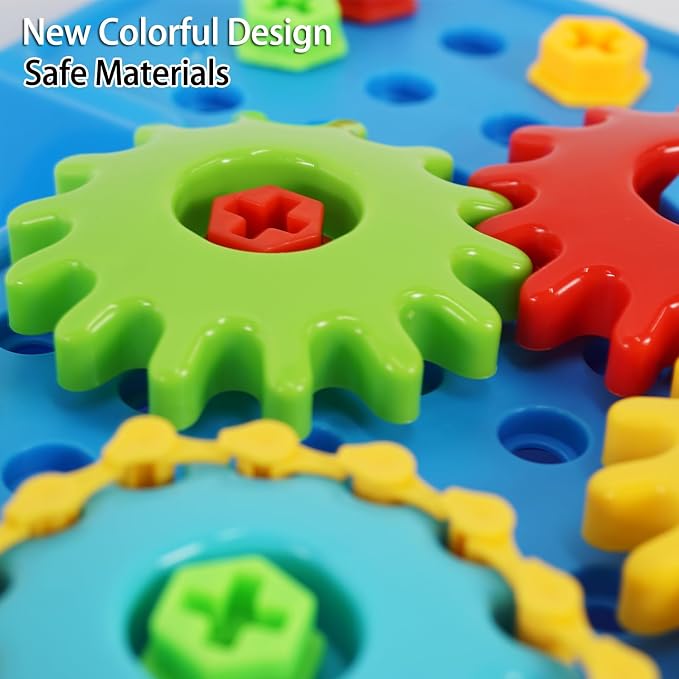 Gears toys for Kids Ages 4-8, STEM Educational Toys Gears Building Toy Set | 280PCS Electric drill toy; Engineering Building Blocks Learning Toy; Develop creativity & imagination; Gifts for Boys Girls