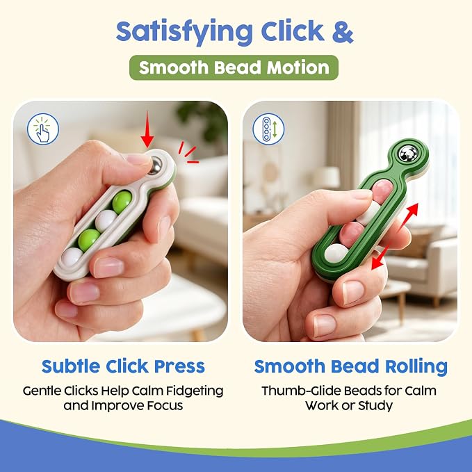 Fidget Toys Adults Stress Relief: 4 Pack Desk Fidget Clicker for ADHD Focus | Sensory Toys for Autism Kids Calming - ADHD Tools Desk Fidgets for Classroom - Cool Office Gadgets Gifts for Teen Women Men