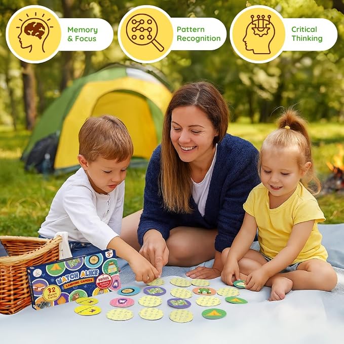 Matching Game - Memory Games for Kids Ages 4-8 - Memory Matching Games for Toddlers 3-5 - Kids Camping Toys - Preschool Board Game - Preschool Learning Activities - Easter Toys for Toddlers Gifts