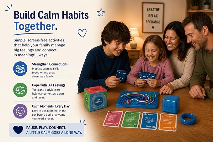 The Calm Kit by Pillowmint – Calm Down Corner Must-Haves with 52 Mindfulness Activity Cards & Sensory Tools for Emotional Regulation | Classrooms, Counseling & Home