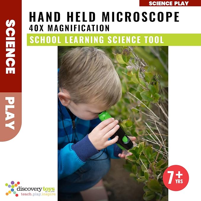 Discovery Toys Handheld Microscope for Kids | 40x Magnification LED – STEM Science Kit | Pocket Microscope Toy | Educational Toy Explorer Gift | Portable Mini Scope for Ages 8+ | Explore IT!