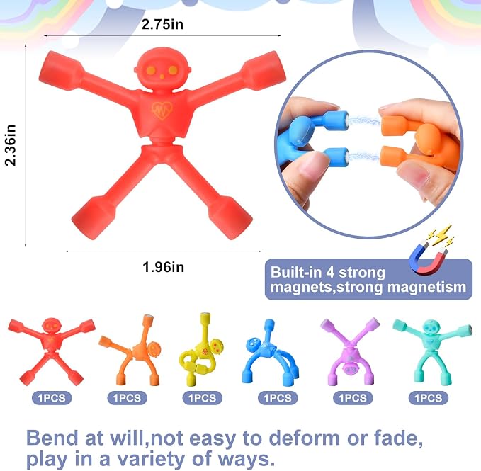 Magnetic Toys Figures, 6pcs, Travel Toys for Toddlers & Kids Gifts | Magnets Toy for Kids,Fridge Magnets Airplane Car Travel Essential,Stocking Stuffers Gifts Toy for 4 5 6 7 8 Year Old