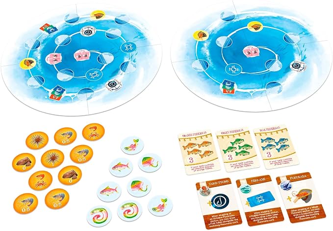 Namiji Aquamarine Board Game Expansion | Strategy Game | Japanese Fishing Game | Fun Family Game for Kids and Adults | Ages 8+ | 2-5 Players | Average Playtime 45 Minutes | Made by Funforge