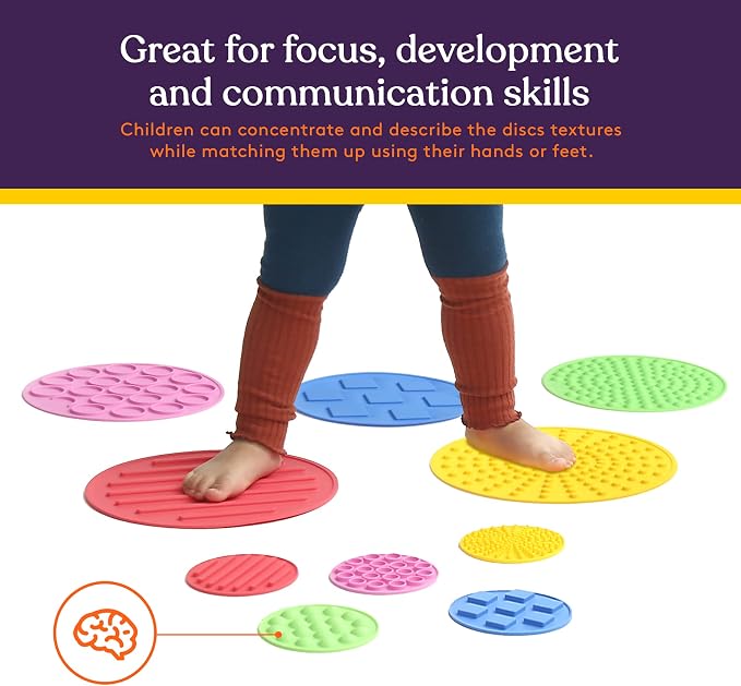 Special Supplies Matching Game Sensory Discs, 5 Sets, Tactile Stimulation for Kids, Supports Autistic and Processing Challenges, Calming and Stimulating Early Learning Play, Eye Mask Included
