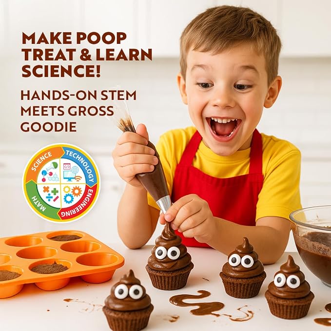 Playz Edible Poo Candy Making Kit for Kids Age 8-12 Years Old with 30+ Fun | Science Experiments, DIY Chemistry kit for kids Chocolate, Rock, Gummy, Slime candy maker, STEM Toys/gift for Girls and Boys