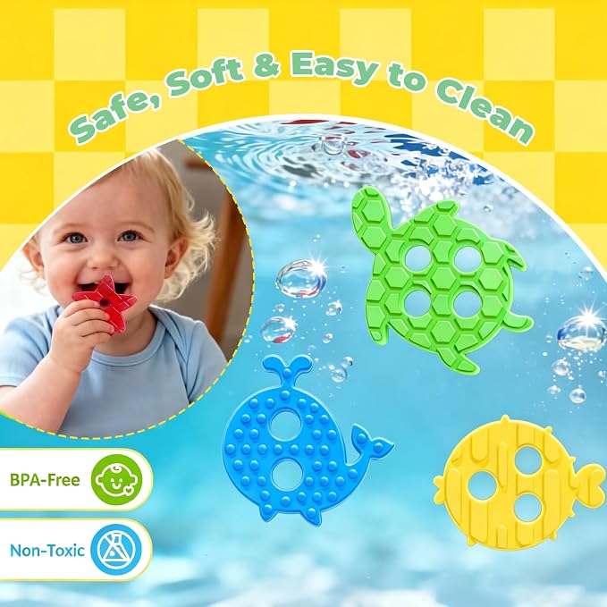 Montessori Toys for 1+ Year Old, Silicone Baby Stacking Shape Color Sorting Toys for Toddlers 1-3, Preschool Learning Activities Toddler Games, 1 2 3 Year Old Girls Boys Birthday Gifts
