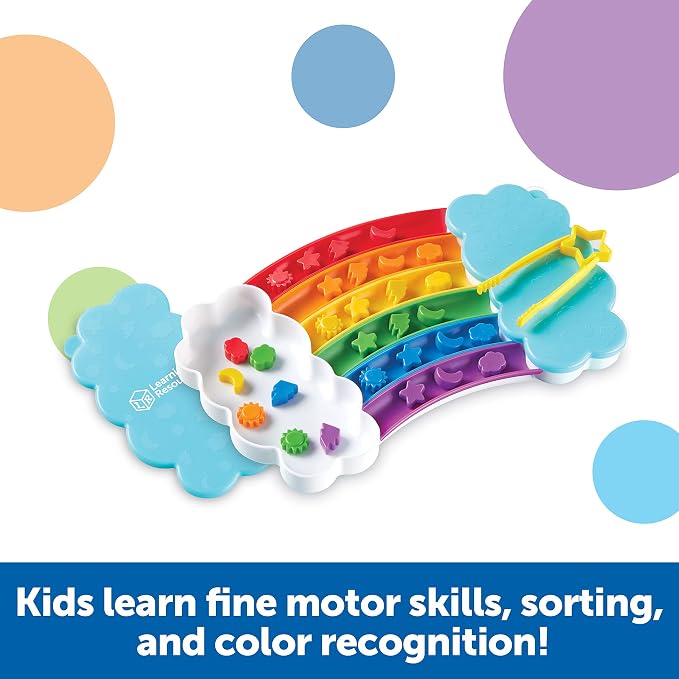 Learning Resources Rainbow Sorting Set | Color Sorting Toys for Toddlers, Toddler Learning Toys, Fine Motor Skills, Toddler Matching Game, Sensory Toy, Color Skills