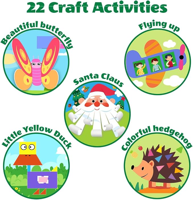 Toddler Scissor Skills Activity Book, Fun Arts and Crafts for Kids 4-6, Preschool Learning Toys Fine Motor Skill Cutting Art kit, 2 Safety Scissors, Birthday Gifts for Girls & Boys Ages 3, 4, 5, 6, 7