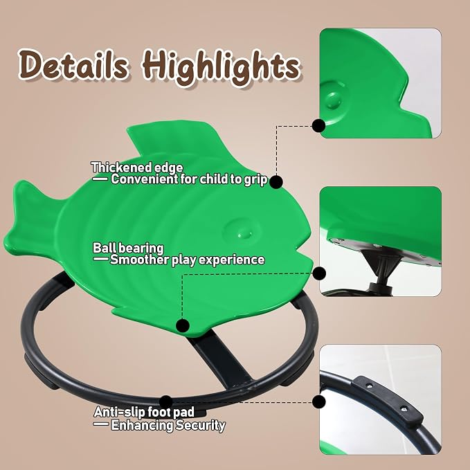 Sensory Spinning Chair for Autistic Kids, Autism Sensory Products | 360° Sensory Swivel Chair, Spin Seat for Children With ADHD, Safe & Smooth Sit and Spin Improve Balance,Gift For Ages 3+