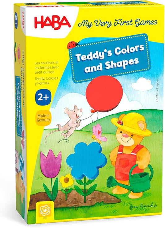 HABA My Very First Games – Teddy’s Colors & Shapes Educational Games & Toddler Activities with Wooden Pieces for Learning Colors, Shapes & Turn-Taking