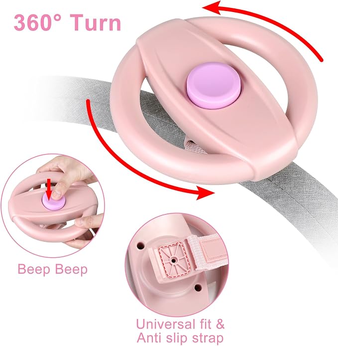 Accmor Stroller Steering Wheel Toy, Steering Wheel for Shopping Carts | Simulated Steering Wheel Universal Detachable Pretend Driving Funny Stroller Toy Attachment