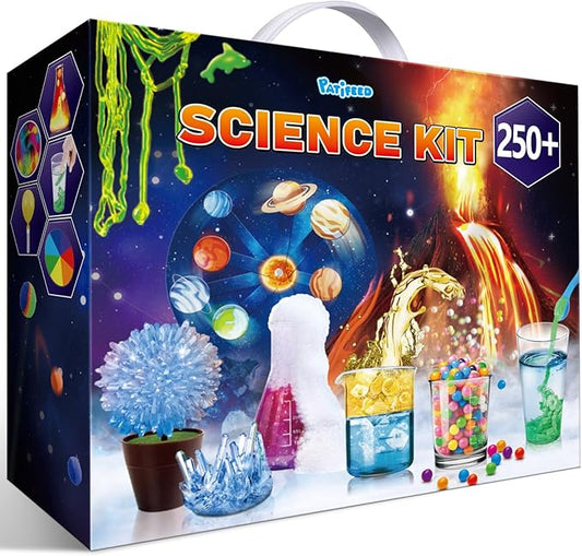 PATIFEED 250 Experiment Science Kit for Kids t S.T.E.M Toys | Erupting Volcano, Planet Projects, Bouncy Ball, Scientist Set, Birthday Gift Ideas for Boys Girls