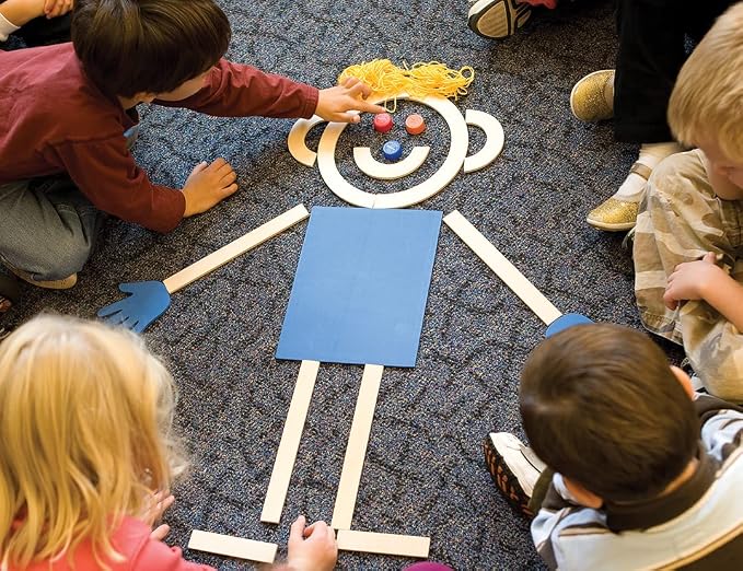 Learning Without Tears Build Mat Man Kit, Motor Skills Set, Pre-K+ | Includes wood pieces, mat, hands, poster & CD for ages 4+, build a person, develop motor skills; homeschool, OT, tutor