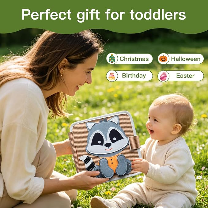 Busy Books for Toddlers 1-3, Montessori Toys, Sensory Activity Busy Boards | Toddler Toys, Felt Busy Books, Travel Toys for Boys and Girls, Gifts for Toddlers, Early Education Toys