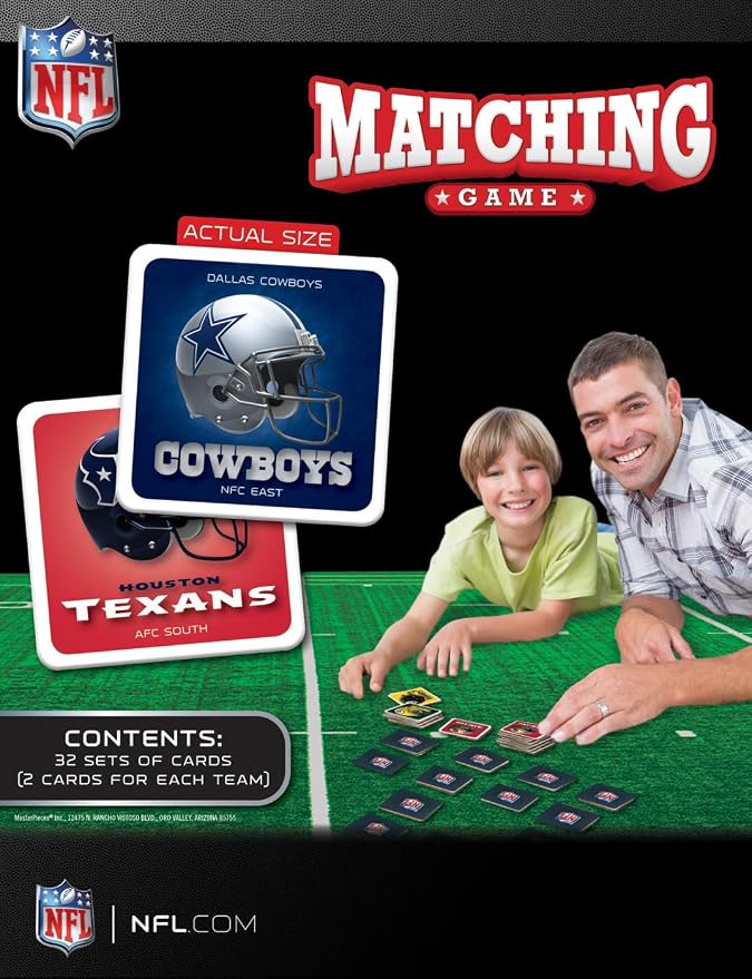 MasterPieces Sports Games - NFL Matching Game - Game for Kids and Family - Laugh and Learn