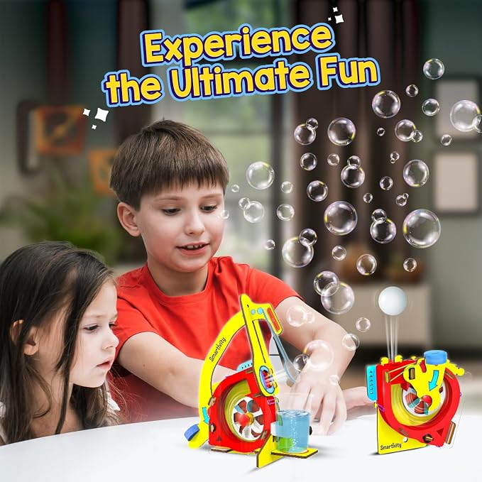 Smartivity 10-in-1 Motor Powered Gadgets Kit for Kids 6-12 | Build 10+ Science Projects - Bubble Launcher, Spinning Toy & More | STEM Kit | Birthday Gift for Boys & Girls