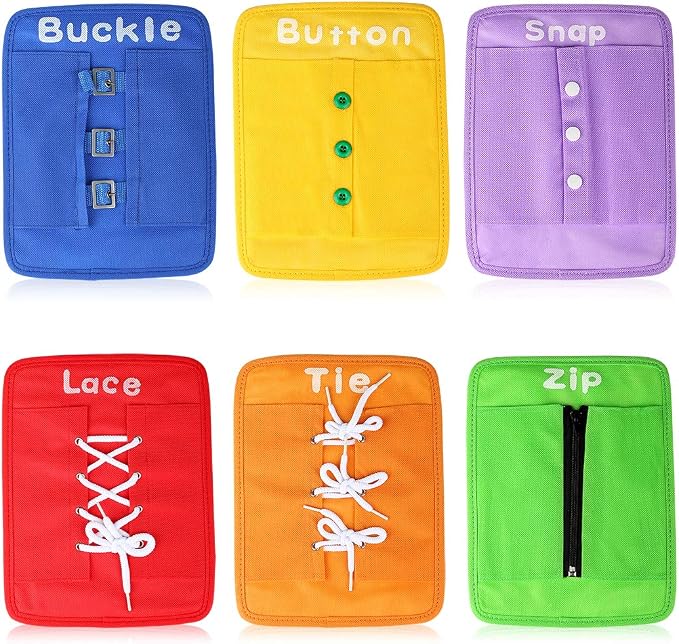 YHZAN Learn to Tie Your Shoes Dressing Board Montessori Mobile Sensory Board Travel Therapist Life Skills Development Toy - Zip,Button,Snap,Buckle,Lace & Tie for Preschool Toddler 3-8 Years Old | Dressing Frame Shoe-Tying Practice for Kids Sensory Basi...