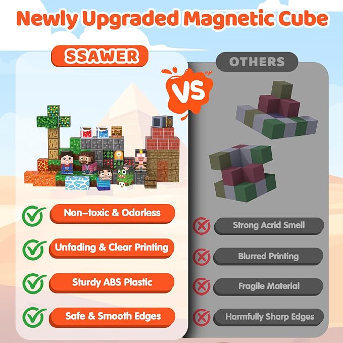 Magnetic Blocks, 150PCS Toys Building Cube Birthday Gifts for Kids | Magnetic Cubes, 0.8 inches Building Blocks, STEM Construction Toys Christmas Birthday Gifts for Kids Boys Girls