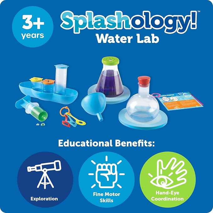 Learning Resources Splashology Water Lab | Science Kit, STEM Playtime, Water Activities, 19 Pieces, Ages 3+