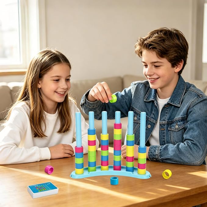 iuuoi Color Matching Challenge Puzzle Game 1 Pack – Fast Pattern Color Sorting & Stacking Toys, Fun Family Board Game for Kids 6-8-12 & Adults, Birthday for Boys & Girls