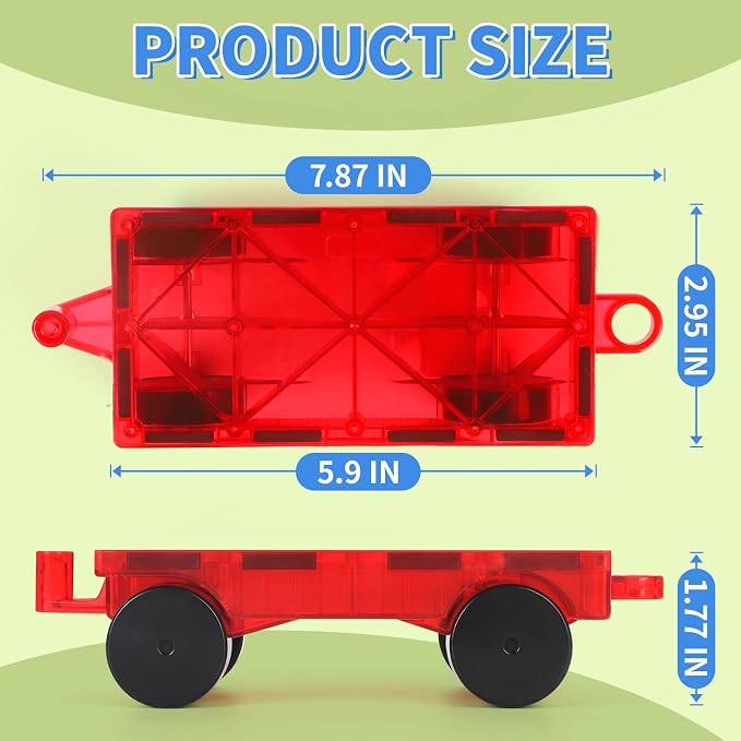 Mruikeny Magnetic Tiles Cars Construction Set - 4 PCS Magnet Cars Set | Magnetic Tiles Magnet Bricks Truck Sensory Toys, Educational Building Blocks for 3 4 5 6 7 8+ Year Old Girls Boys
