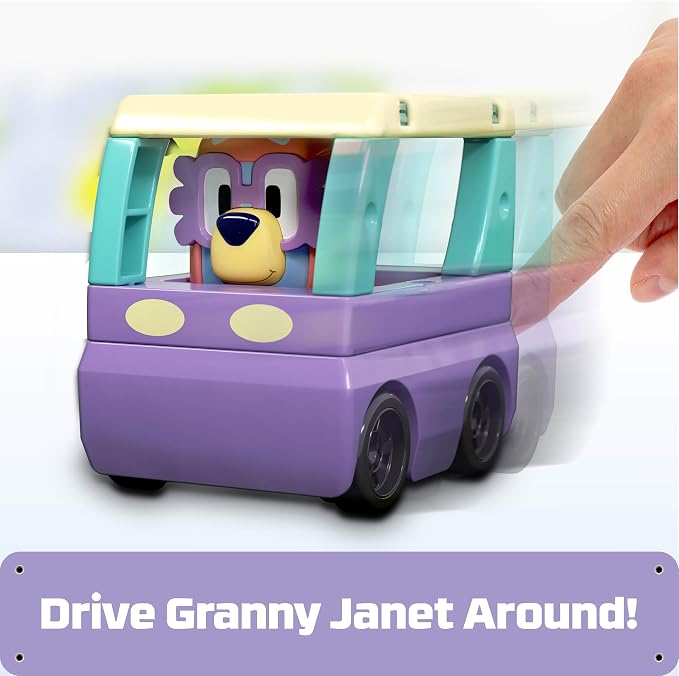 Tile Town Bluey Granny Janet 6-Piece Magnetic Tile Playset, Interactive STEM Magnetic Tiles Toys, Includes Bluey & Bingo Figures, Action Tiles