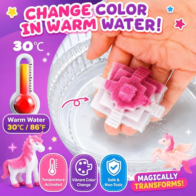 Unicorn & Axolotl 2 in 1 Sand and Water Table, Sensory Table with Sand | Standing sand box with lid, sensory sand, indoor outdoor sand kit, glow stones, sensory play activity table for girls & boys