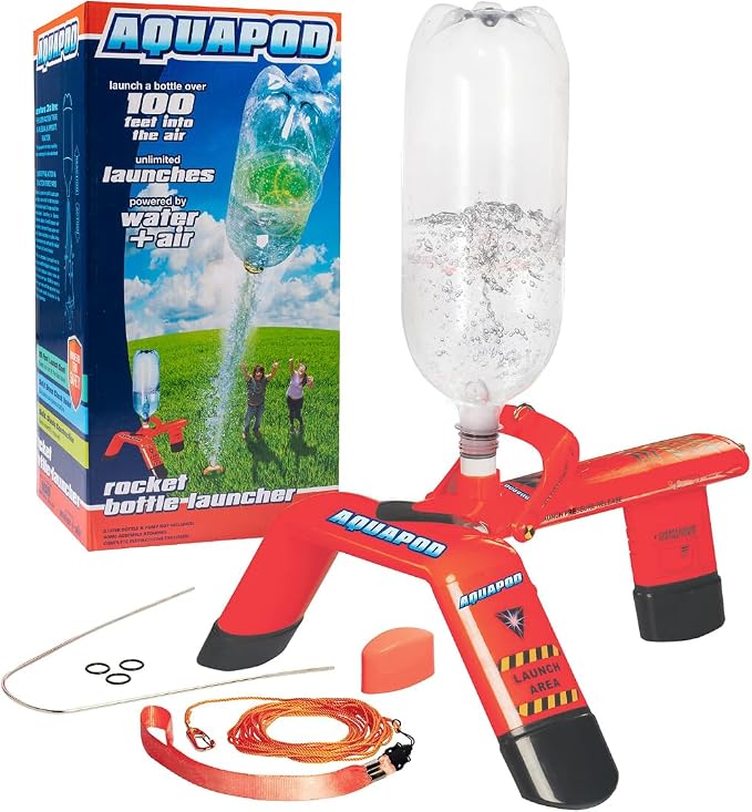 AquaPod Original Rocket Bottle Launcher Kit | Launches Soda Bottles Up to 100 Feet, Fun Educational STEM Toy Gift and Outdoor Science Activity for Family and Summer Camps