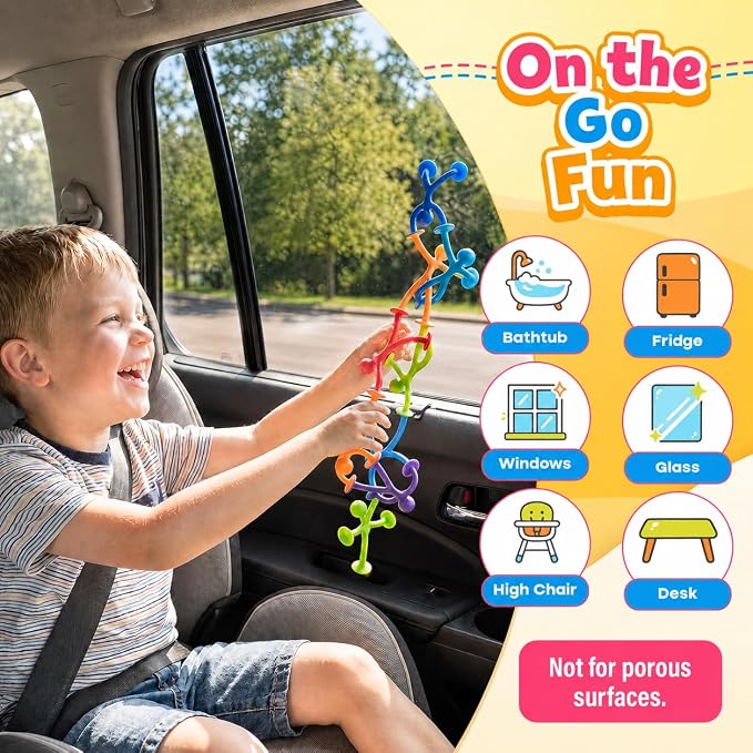 Suction Cup Fidget Toys Bulk for Kids, 72 Pack Stretchy Silicone Fidgets with Storage Box, Bulk Fidgets for Classroom Prizes, Party Favors, Goodie Bag Stuffers, Sensory Toys Ages 3+