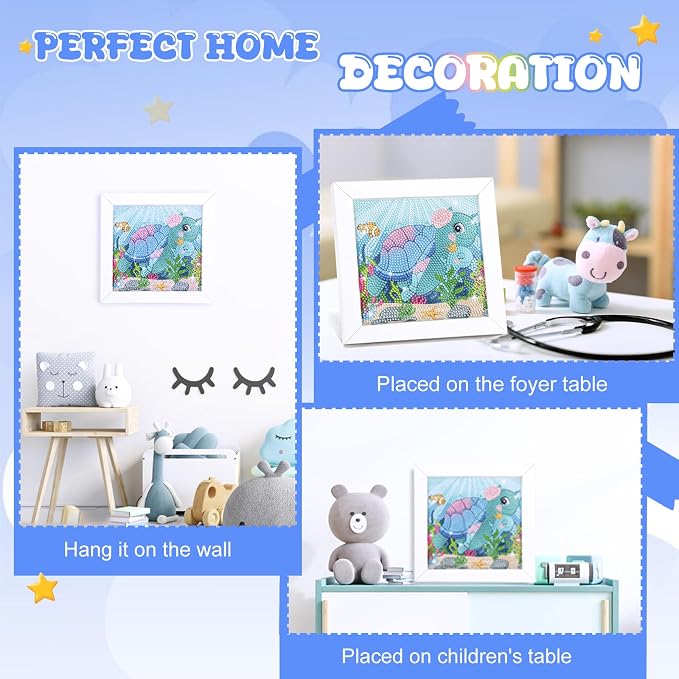 Diamond Art Kits with Wooden Frame - Arts and Crafts - Dimond Art Painting by Numbers - GEM Art for Beginners Adult Home Wall Decor