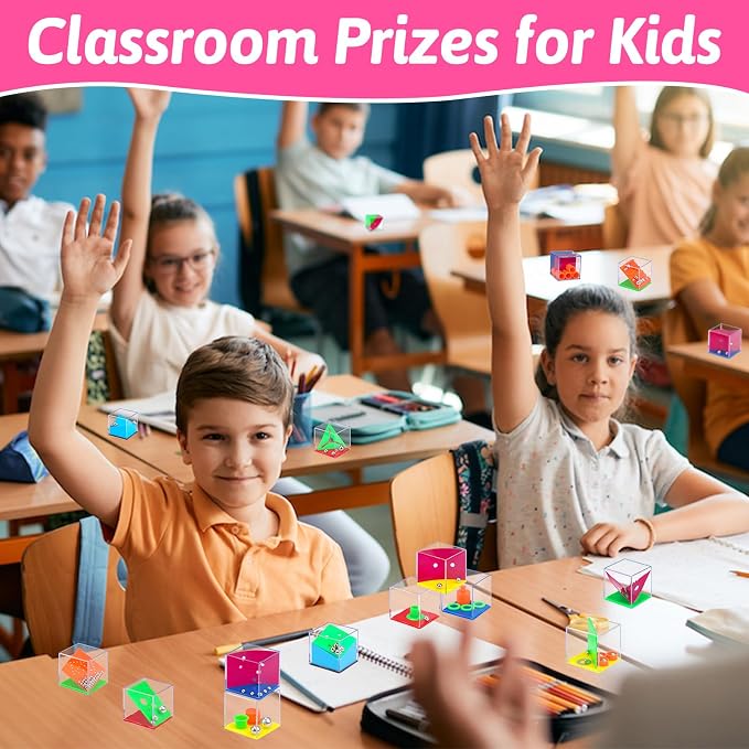 24PCS Brain Teaser Puzzles Cubes Party Favors Bulk for Kids 4-8 8-12 Birthday Summer Goodie Treat Bag Stuffers Classroom Treasure Chest Carnival Prizes Box Toys Pinata Filler End of Year Student Gift