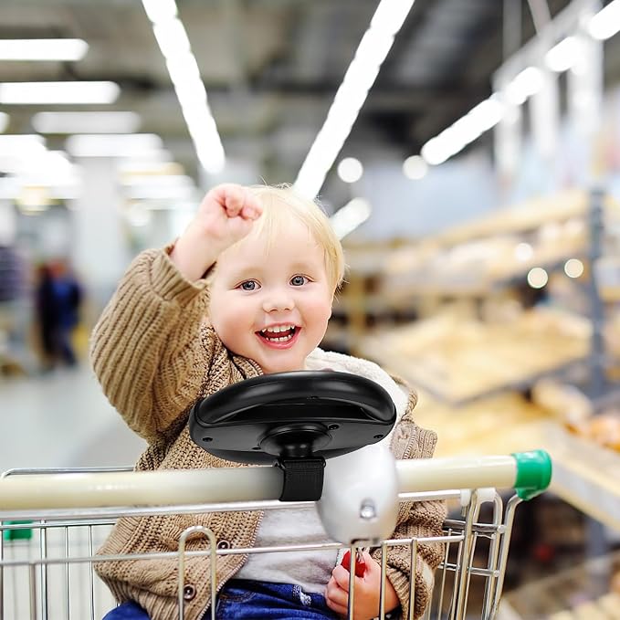 Accmor Stroller Steering Wheel Toy, Steering Wheel for Shopping Carts | Simulated Steering Wheel Universal Detachable Pretend Driving Funny Stroller Toy Attachment